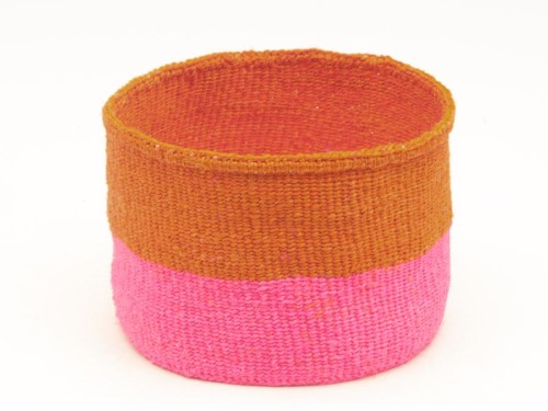 Woven Basket in Orange & Pink, X-Small