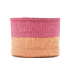 Medium Woven Basket in Sand & Dusty Pink
