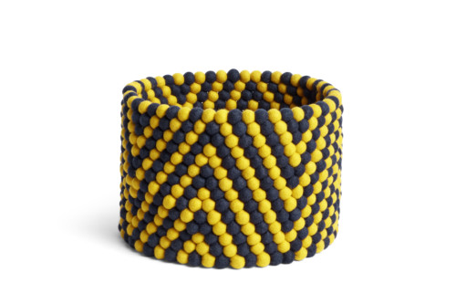 Yellow Chevron Bead Basket by HAY