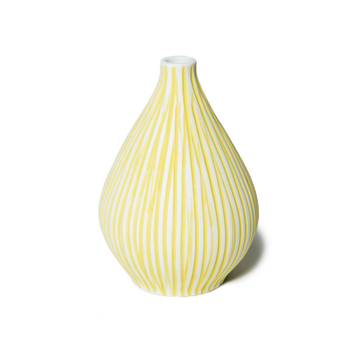 Kobe Yellow Stripe Vase by Lindform Design House Norwich