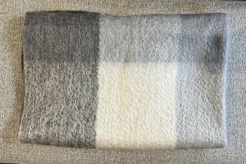 Tonal Grey Mohair Throw - Image 6