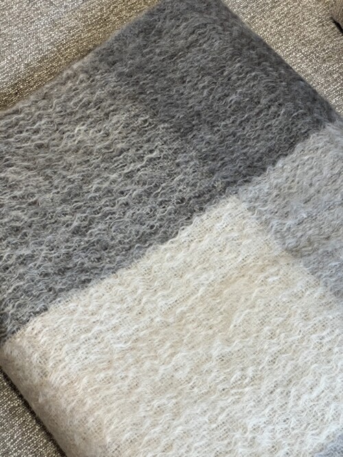 Tonal Grey Mohair Throw - Image 5