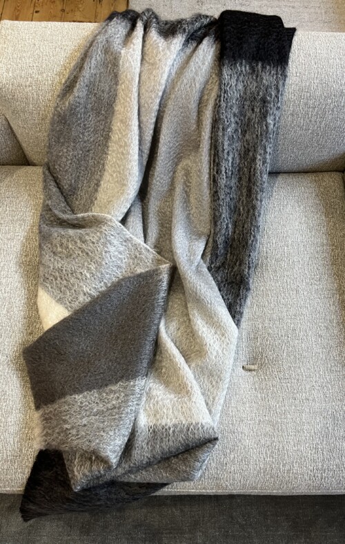 Tonal Grey Mohair Throw - Image 2